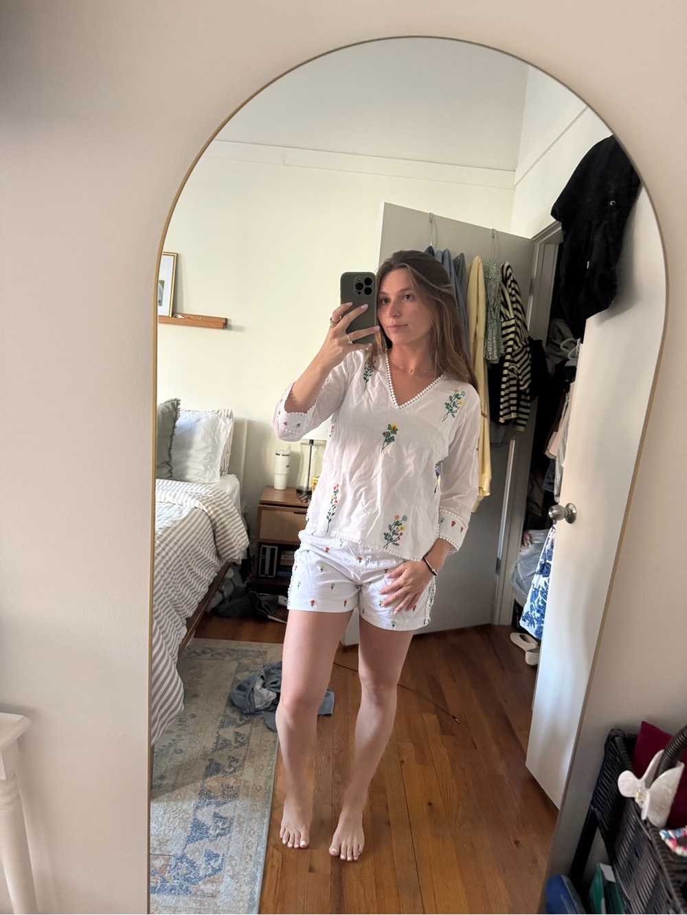 Gretchen Scott Designs White Floral Embroidered Matching Set